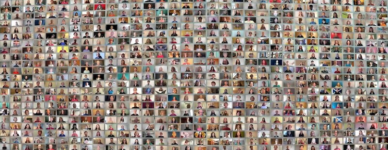 A large virtual choir mosaic